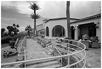 Furnance Creek Inn terrace. Death Valley National Park ( black and white)