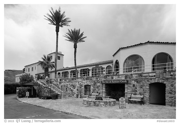 Furnance Creek Inn. Death Valley National Park (black and white)