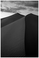 Dune ridges at sunset, Ibex Dunes. Death Valley National Park ( black and white)