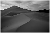 Ibex Sand Dunes, blue hour. Death Valley National Park ( black and white)