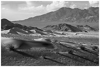 Ibex Dunes and mountains. Death Valley National Park ( black and white)