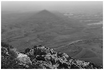 Shadow of Guadalupe Peak at sunset. Guadalupe Mountains National Park ( black and white)