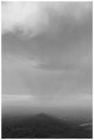 Triangular shadow of Guadalupe Peak and cloud. Guadalupe Mountains National Park ( black and white)