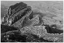 Backside of El Capitan. Guadalupe Mountains National Park, Texas, USA. (black and white)