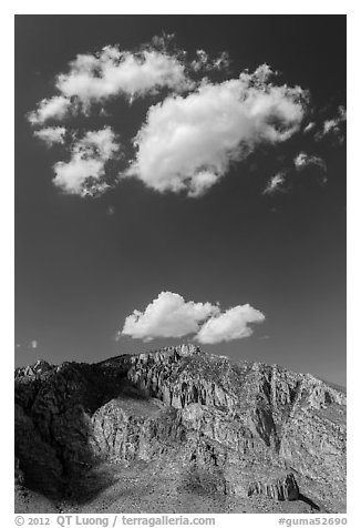 Clouds above Hunter Peak. Guadalupe Mountains National Park (black and white)
