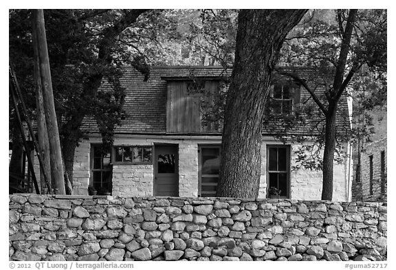 Frijole Historic Ranch. Guadalupe Mountains National Park (black and white)