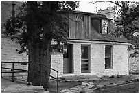 Frijole Ranch historic museum. Guadalupe Mountains National Park, Texas, USA. (black and white)