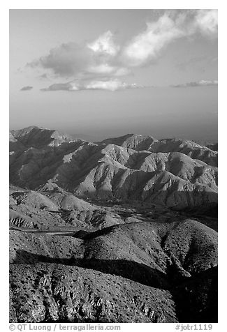 Keys view, sunset. Joshua Tree National Park (black and white)