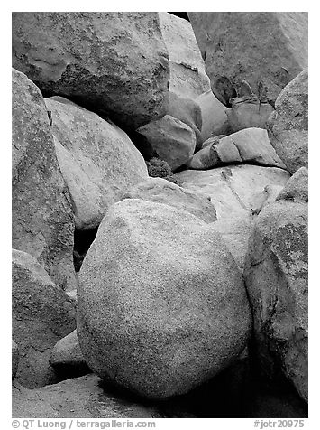 Boulders close-up, Hidden Valley. Joshua Tree National Park (black and white)