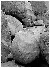 Boulders close-up, Hidden Valley. Joshua Tree  National Park ( black and white)