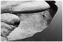 Rocks and reflections, Barker Dam. Joshua Tree National Park ( black and white)