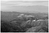 Little Sand Bernardino Mountains from Keys View, early morning. Joshua Tree National Park ( black and white)