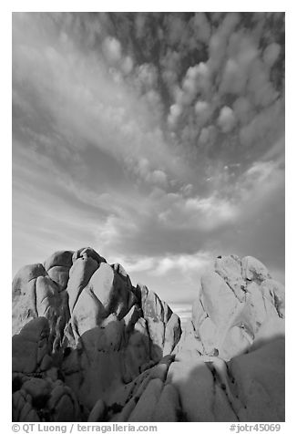 Rocks and clouds. Joshua Tree National Park (black and white)