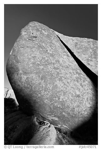 Split rock. Joshua Tree National Park (black and white)