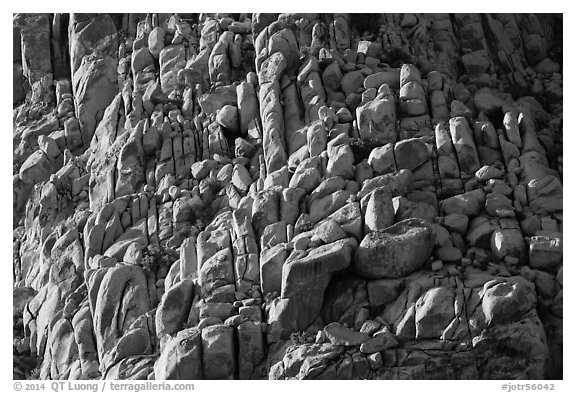 Towering boulder outcrop, Indian Cove. Joshua Tree National Park (black and white)