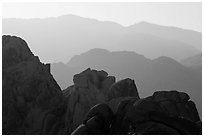 Ridges, Indian Cove. Joshua Tree National Park ( black and white)