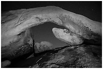 Arch Rock at night. Joshua Tree National Park ( black and white)