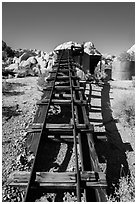 Ruined Wall Street Mill. Joshua Tree National Park ( black and white)