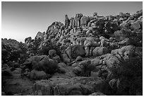 Dusk, Hidden Valley. Joshua Tree National Park ( black and white)