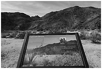 Colorado Desert interpretive sign. Joshua Tree National Park ( black and white)