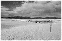 Backcountry trail. White Sands National Park ( black and white)