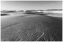 Dune field and Andres Mountains, early morning. White Sands National Park ( black and white)