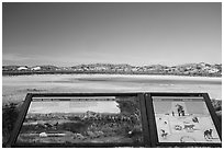 Ancient climate interpretive sign. White Sands National Park ( black and white)