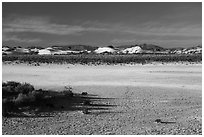 Playa and sand dunes. White Sands National Park ( black and white)