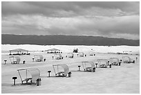 Picnic area. White Sands National Park ( black and white)