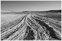 Interdunal area with dune footprints. White Sands National Park ( black and white)