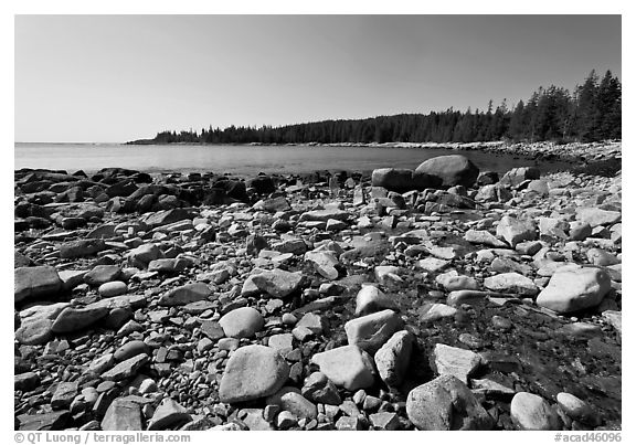 Stream on Barred Harbor beach, Isle Au Haut. Acadia National Park, Maine, USA.