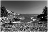 Deep Cove, Isle Au Haut. Acadia National Park, Maine, USA. (black and white)