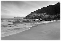 Ocean surf and Sand Beach. Acadia National Park ( black and white)