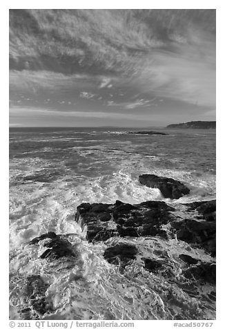 Turburlent surf. Acadia National Park (black and white)