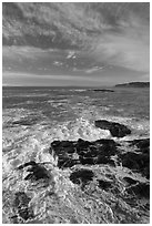 Turburlent surf. Acadia National Park ( black and white)