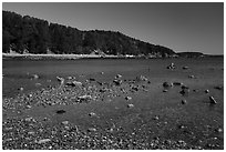 Bar Harbor Island at low tide. Acadia National Park ( black and white)