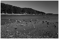 Bar Harbor Island at low tide. Acadia National Park ( black and white)