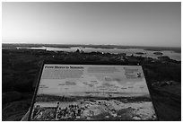 From Shores to Summits interpretive sign, Cadillac Mountain. Acadia National Park ( black and white)