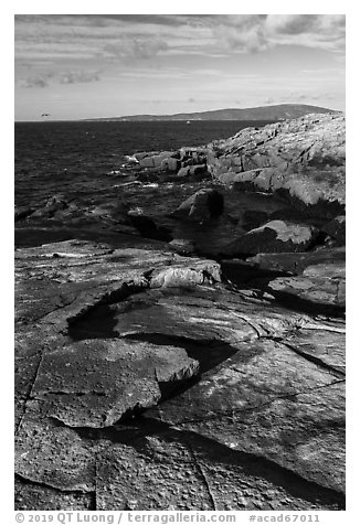 Slabs, Schoodic Point. Acadia National Park (black and white)
