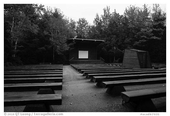 Amphitheater, Blackwoods Campground. Acadia National Park (black and white)