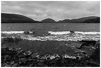 Waves on Eagle Lake. Acadia National Park ( black and white)
