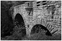 Tripled-arched Duck Brook Bridge. Acadia National Park ( black and white)