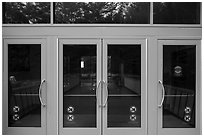 Window reflexion, Hulls Cove Visitor Center. Acadia National Park ( black and white)