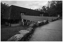 Hulls Cove Visitor Center. Acadia National Park ( black and white)