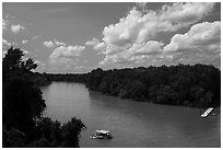 Congaree River and Bates Bridge Boast Landing. Congaree National Park ( black and white)