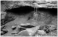 Blue Hen falls dropping over ledge. Cuyahoga Valley National Park, Ohio, USA. (black and white)