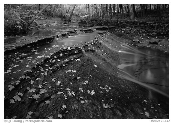 Cascading stream near Bridalveil falls. Cuyahoga Valley National Park, Ohio, USA.