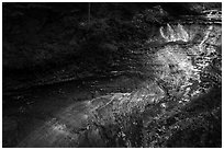 Bridal Veil Falls with low flow, Bedford Reservation. Cuyahoga Valley National Park ( black and white)