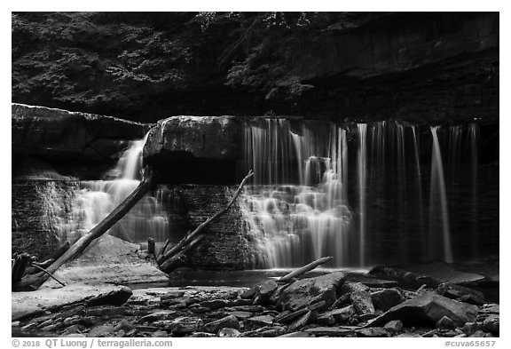 Great Falls, low flow, Bedford Reservation. Cuyahoga Valley National Park (black and white)