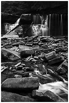 Tinkers Creek and Great Falls, low flow, Bedford Reservation. Cuyahoga Valley National Park ( black and white)